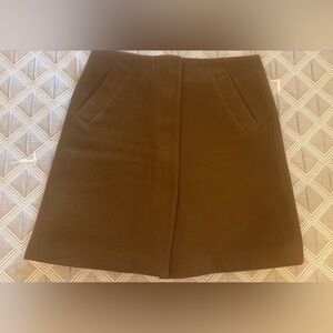 COS Rich Brown Wool A-Line Skirt |size 36